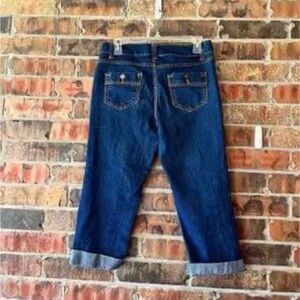 Faded Glory Dark Wash Rollup Capri Jeans Women’s Size:4